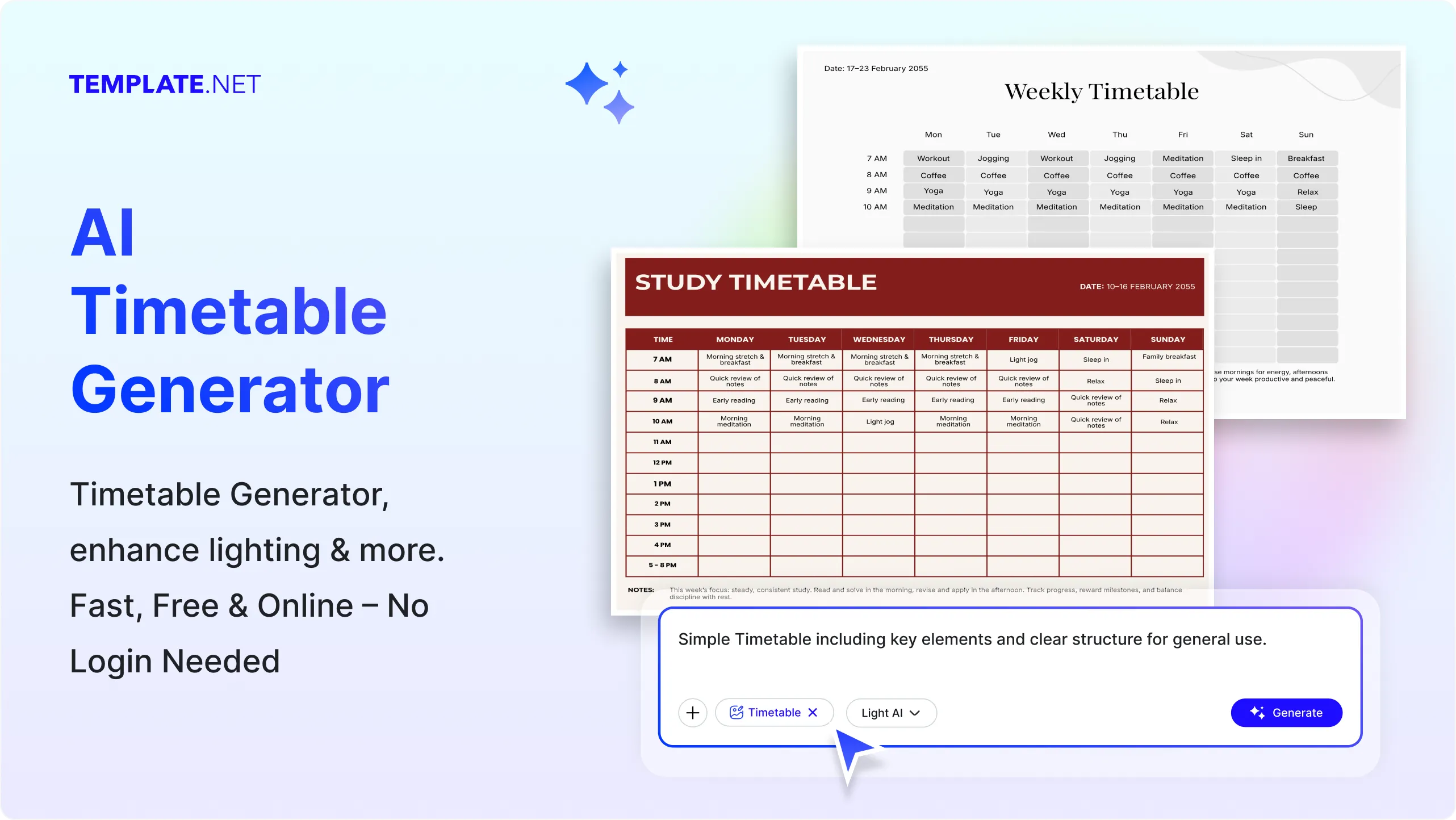 Free AI Timetable Generator, Create Timetable Images Online [ No Signup ]